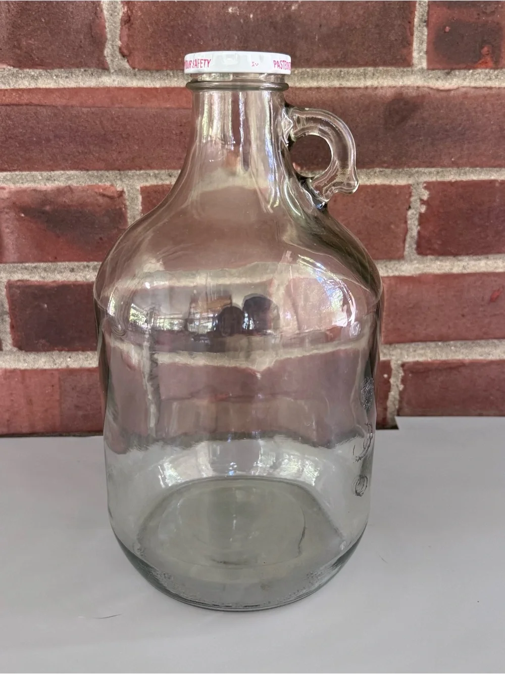 Clear Glass 3 Quart Jug Growler Bottle w/ Handle & Screw Cap